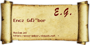 Encz Gábor névjegykártya