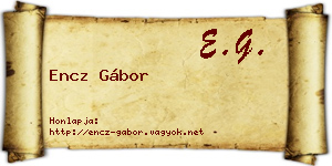 Encz Gábor névjegykártya