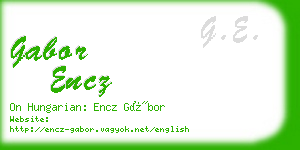gabor encz business card